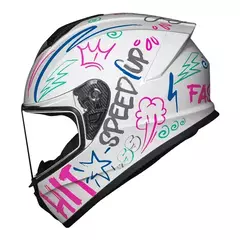 RACE TECH CAPACETE HIT FASTER WHITE/PURPLE 58/M