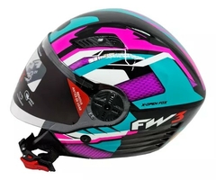 Imagem do CAPACETE ABERTO X OPEN UP FOX COM VIS. INTERNA- AZUL TIFANNY