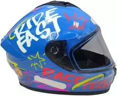 RACE TECH CAPACETE HIT FASTER BLUE/YELLOW 56/S na internet