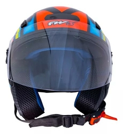 CAPACETE ABERTO X OPEN UP FOX COM VISEIRA INTERNA - LARANJA