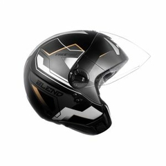 Imagem do CAPACETE FREEWAY BLEND PRETO FOSCO COM DOURADO