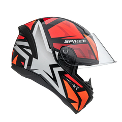CAPACETE SPIKE II 1ST PRETO COM VERMELHO BRILHO - Wan Foguete