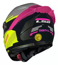 LS2 CAPACETE FF358 S DIGITAL BLK/YELLOW 56/S - Wan Foguete