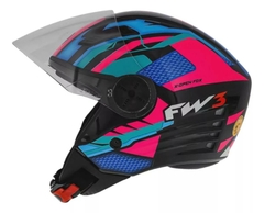 CAPACETE ABERTO X OPEN UP FOX COM VISEIRA INTERNA- ROSA