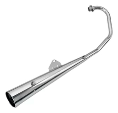 GEMOTO ESCAPAMENTO CROMADO (MODELO ML) TITAN/FAN/START 160 (1 ABAFADOR) C/ SUPORTE PROTETOR GEMOTO