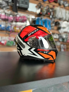 CAPACETE SPIKE II 1ST PRETO COM VERMELHO BRILHO
