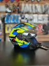 CAPACETE ABERTO X OPEN UP FOX COM VISEIRA INTERNA COR AMARELO E AZUL
