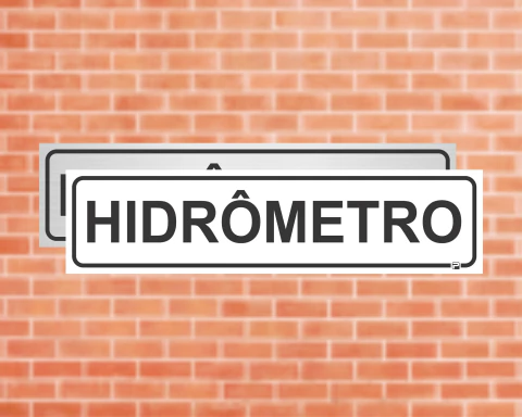 Placa de Sinalização 20x5cm para uso geral (COD: Hidrômetro)