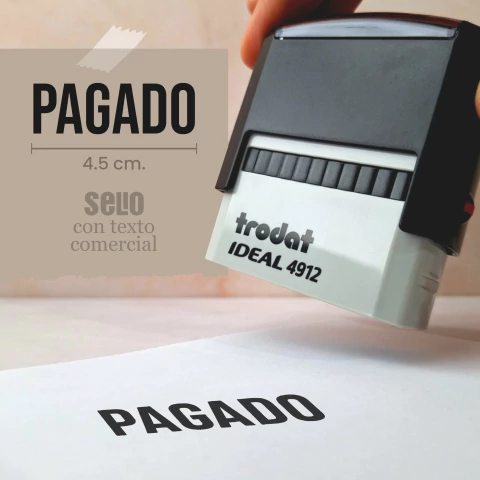 Sello con texto comercial en internet
