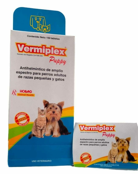 VERMIPLEX PUPPY antiparasitario. Exhibidor con 150 tabletas