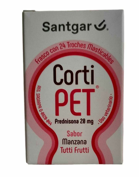 CORTI PET 20 MG sabor manzana-tutti frutti
