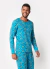 Pijama Adulto Manga Longa Dino Fósseis Puket