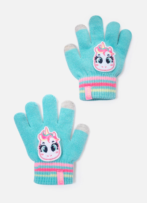 Luva Inverno Menina Unicórnio Music Puket