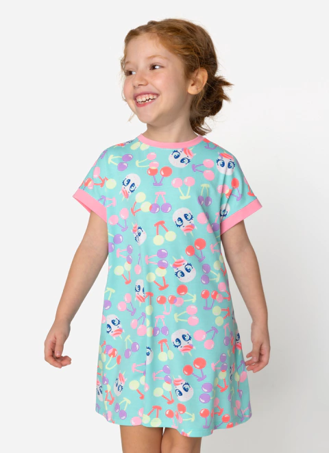 Camisola Manga Curta Viscolycra Menina Kids Unicórnio Cherry Puket