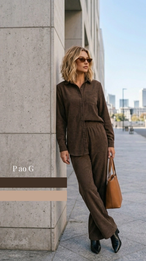 Camisa feminina em cotele