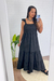 Vestido Longo Babados Preto - comprar online