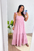 Vestido Longo Babados Rosa - comprar online