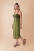 Vestido Midi Busto Canelado Verde na internet