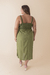 Vestido Midi Busto Canelado Verde na internet