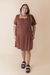 Vestido Curto Linho Marrom - comprar online