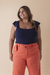 Blusa Malha Decote Quadrado Marinho - comprar online