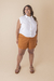 Short Linho Com Elastano Caramelo - Blumarine Rio