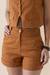 Short Linho Com Elastano Caramelo na internet