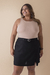 Short Saia Linho Com Cinto Forrado Preto - Blumarine Rio