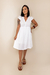 Vestido Curto Crepe Manga Godê Branco - Blumarine Rio