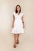 Vestido Curto Crepe Manga Godê Branco - comprar online