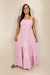 Vestido Longo Babados Rosa na internet