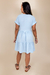 Vestido Curto Crepe Camadas Decote V Azul Claro na internet
