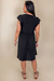 Vestido Curto Crepe Manga Godê Preto na internet