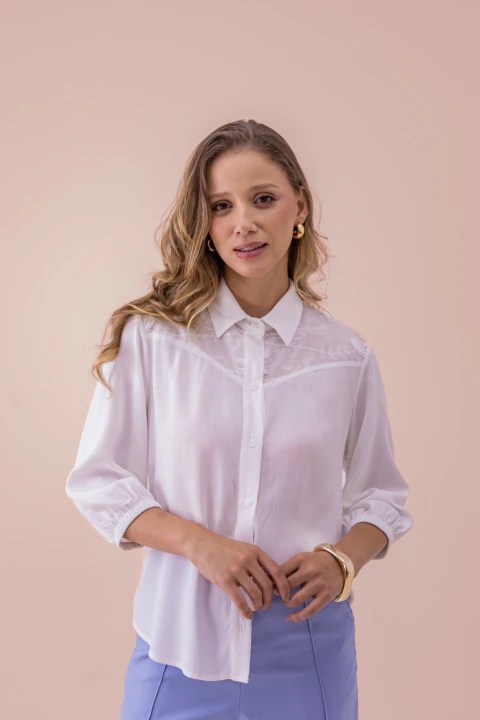 Camisa Balonê Pala Bordada Off