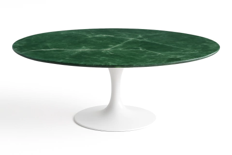 Mesa Saarinen Oval 140x90cm com Tampo em Mármore Verde Guatemala - comprar online