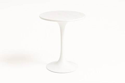 Mesa Lateral Redonda Saarinen com Tampo de Mármore Branco Extra de 51cm - comprar online