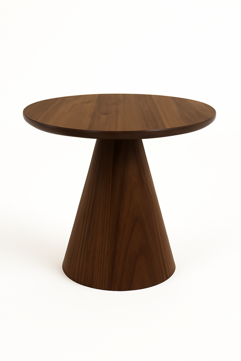 Mesa Cone Redonda 107 cm com Tampo em Madeira Nogueira Melamina - comprar online