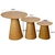 Mesa lateral Cone Ø 40CM Tampo em Madeira Freijó - comprar online
