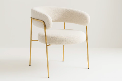 Cadeira Emma com Braço Dourado - comprar online