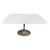Mesa saarinen folha de 137x91 retangular em laca e base dourada