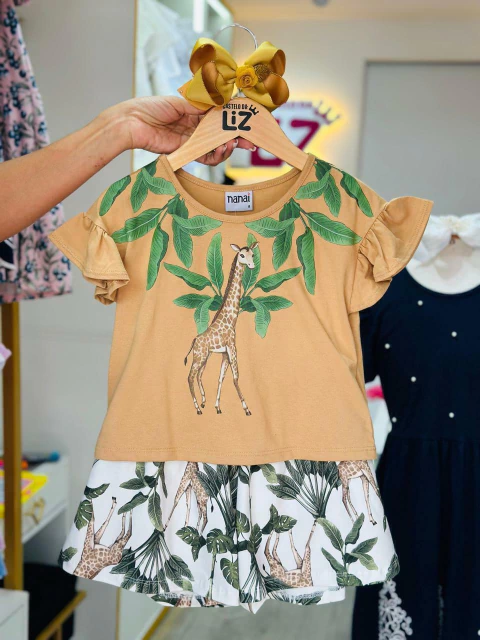 Conjunto Infantil Girafinha Tropical – Nanai - BEGE/ OFF
