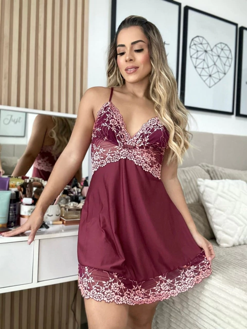 Camisola Pérola Vinho/Rosa - comprar online