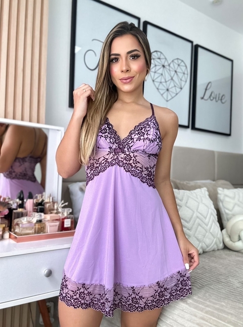 Camisola Pérola Lavanda/Preto - comprar online