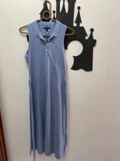 TOMMY HILFIGER - Vestido Midi Polo - Cor Azul - Tamanho P