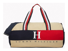 Imagem do TOMMY HILFIGER - Bolsa-mala academia/viagem grande transversal Logo - Bege