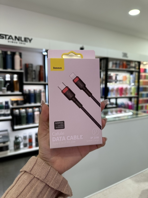 TYPE - C A LIGHTNING, DATA CABLE CAFULE rojo