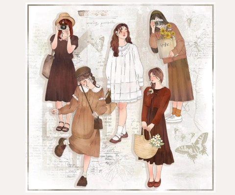 Kit de adesivos "Adoráveis meninas" - comprar online