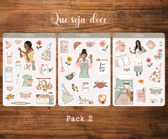 Cartelas de adesivos "Que seja doce" - Pack 02 - comprar online