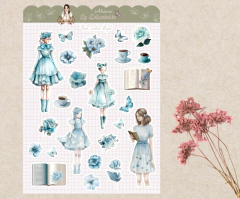 Cartela de adesivos "Um sonho Azul"