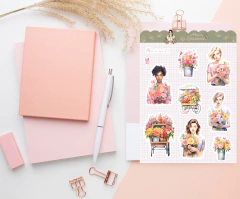 Cartelas de adesivos "Flor é ser" - comprar online